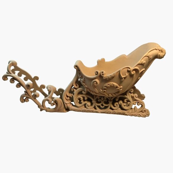 Ornate Victorian Sleigh Planter Floral Centerpiece Vintage 13 inch - Picture 2 of 12